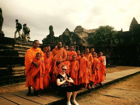 Angkor Wat - Een bijzonder moment om deze monniken te mogen ontmoeten